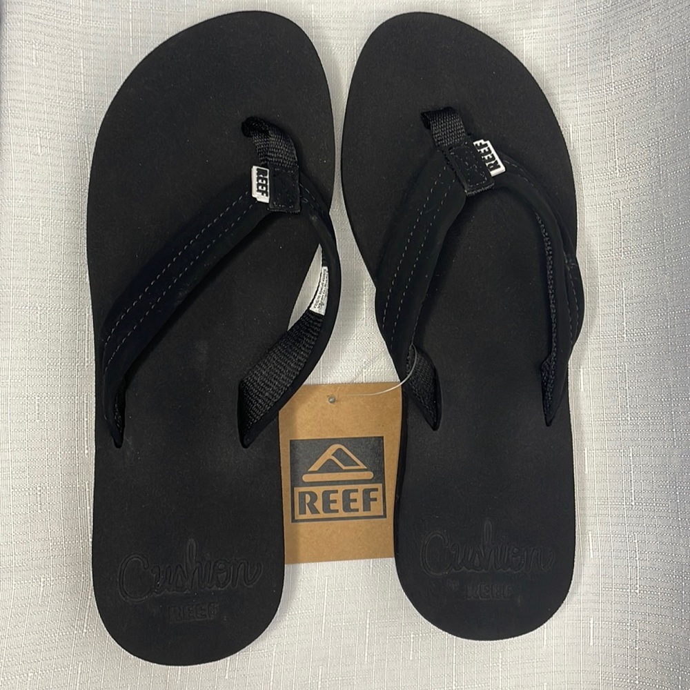 Black Reef Cushion Flip Flops - NWT!